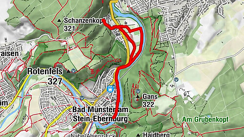 Bad Kreuznach-Rheingrafenstein entlang der Nahe