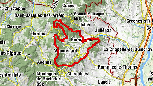 Circuit VTT B4 d'Emeringes à Vauxrenard