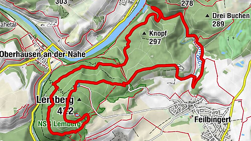 Waldgasthaus "Lemberghütte" - Aussichtspunkt Mercurtempel - "Schönster Naheblick" - Schlafender Riese