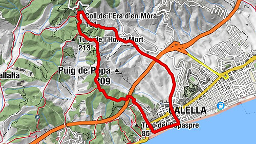 Calella - Turó de Golinons - Coll de l'Era d'en Móra - Urbanització Quilòmetre 3