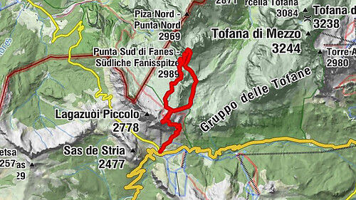 Tomaselli (D) mit NO Abstieg (C) + Lagazuio Tunnel (A/B)